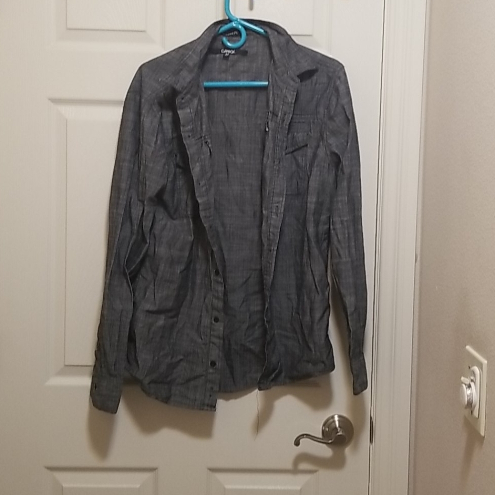 Gray button-up